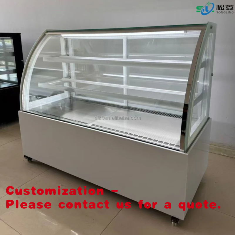Commercial Chest Freezer - カスタムステンレス製ケーキショーケース冷却ペストリーディスプレイチラー加熱線曇り止めガラスドアクーラー