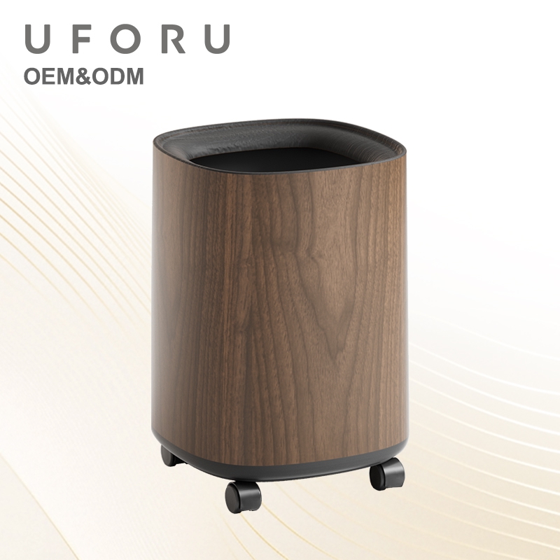 Commercial Kitchen Bin - UFORU モダン木目調ゴミ箱 大容量 ダブルバケット ローリング式ゴミ箱 家庭用