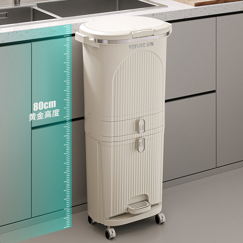 ‌ ステップペダル式キッチンゴミ箱 - 防臭二層式ゴミ分別、 - Commercial Kitchen Bin のレビューと価格