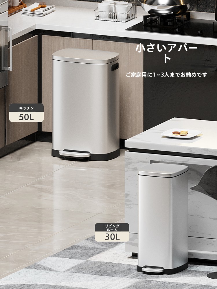 大型ステンレス製ゴミ箱 ペダル式 キッチン オフィス ホテル - Commercial Kitchen Bin のレビューと価格