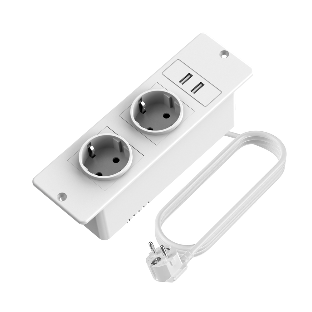 EU規格の埋め込み式電源タップ、2つのUSB Aポート内蔵、 - Commercial Kitchen Worktops のレビューと価格