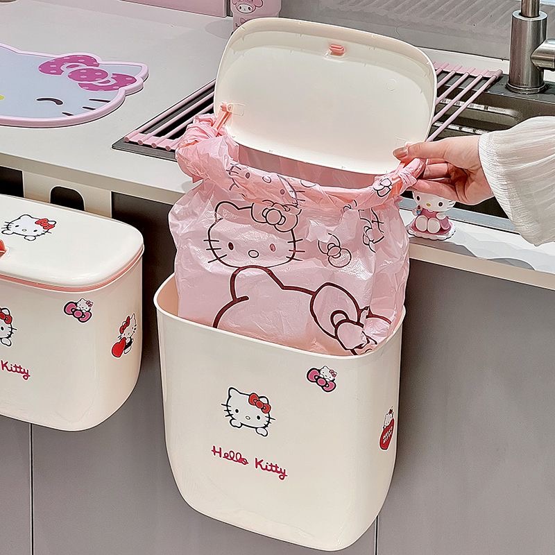 かわいい漫画防水ステッカー付き吊り下げ式ゴミ箱、防臭フリップ - Commercial Kitchen Bin のレビューと価格