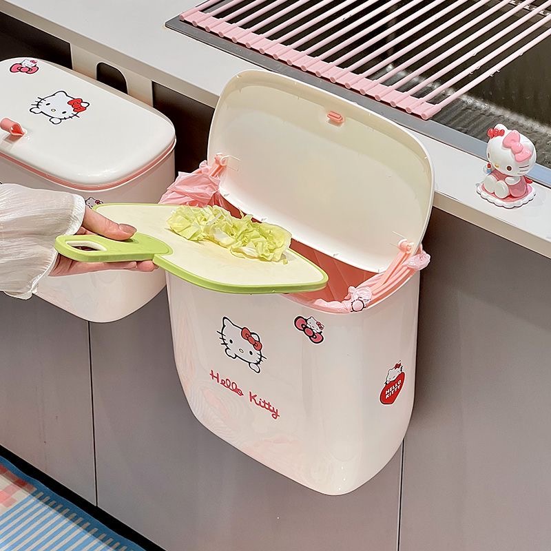 かわいい漫画防水ステッカー付き吊り下げ式ゴミ箱、防臭フリップ - Commercial Kitchen Bin のレビューと価格