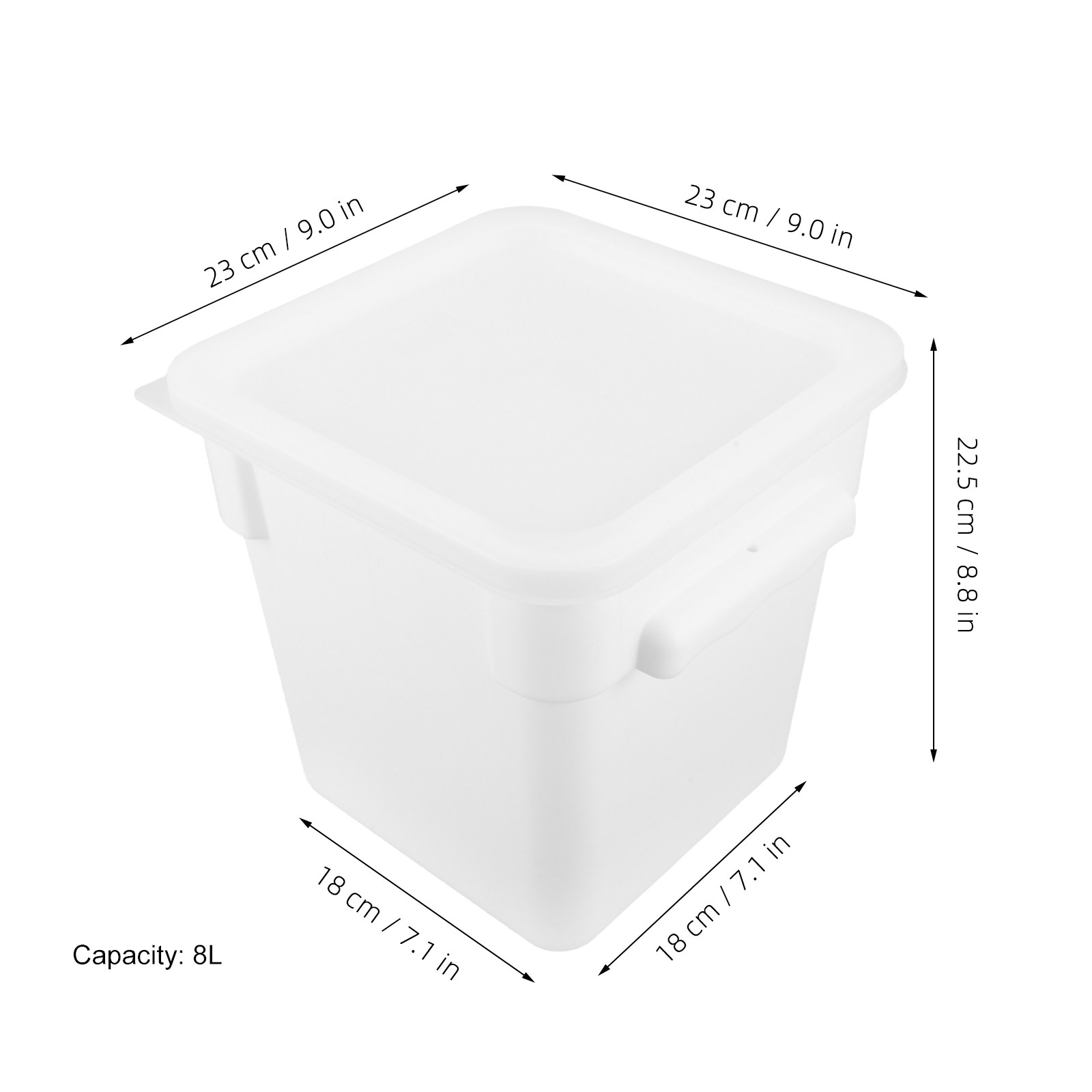 プラスチック製の正方形型収納ボックス。業務用、冷凍庫用、8L - Commercial Kitchen Bin のレビューと価格